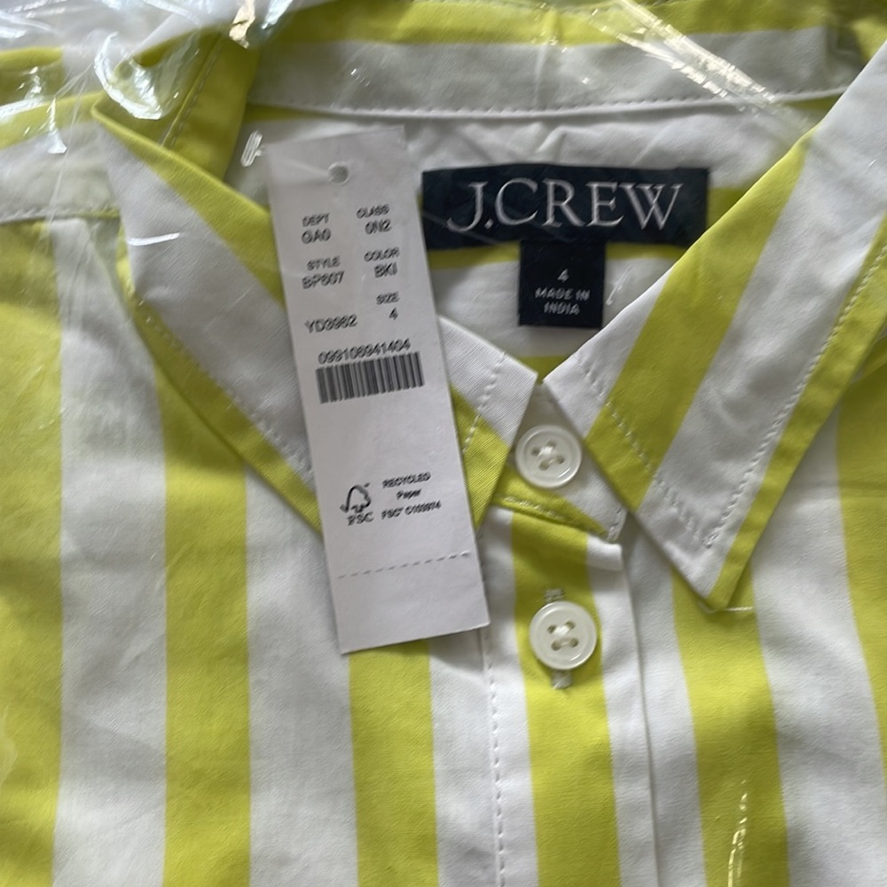 Brand New Jcrew shirt size 4 color bright kiwi - Picture 5 of 5